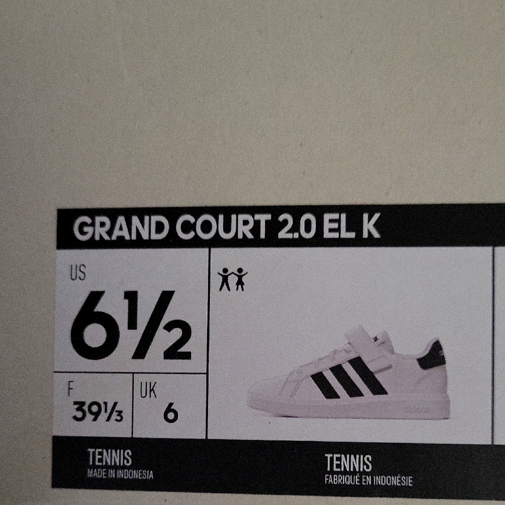 Adidas Grand Court 2.0 EL K Kids Sneakers - White Black